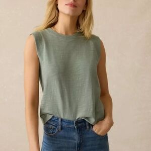522. Faherty Sunwashed Slub Muscle Tank | Color: Sage Creek